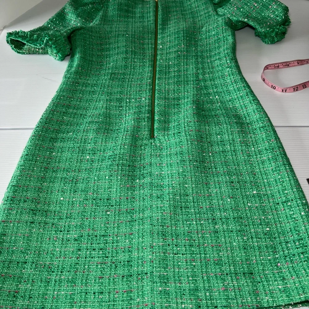Lilly Pulitzer Ryner Boucle Kelly Green Tweed Midi Dress Size 8 - Picture 7 of 14